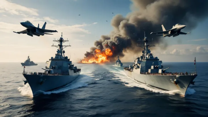 Война начнётся через 48 часов: Путин и Си выводят боевые корабли, чтобы сбивать американские ракеты?