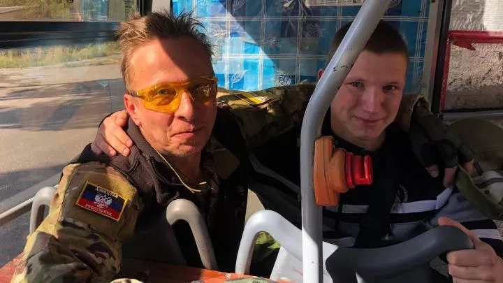 Актер Иван Охлобыстин посетил Донецк и прокатился на троллейбусе