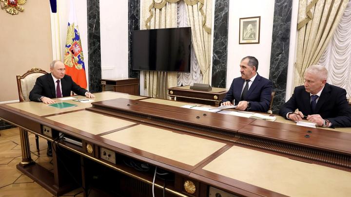 Путин провел встречу с Евкуровым и Трошевым, обсудив вопросы формирования добровольцев для СВО